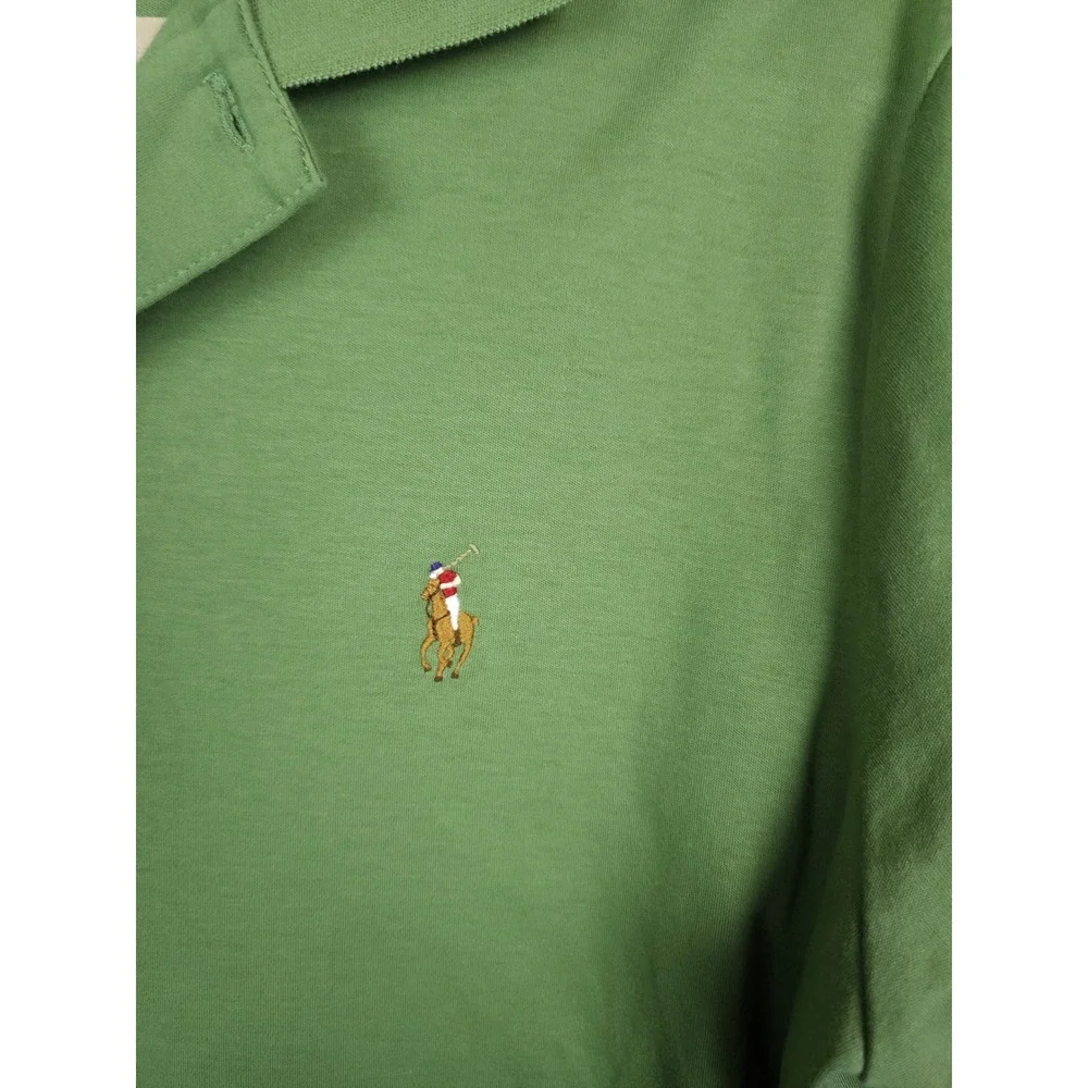 Polo Ralph Lauren Mens Green Short Sleeve Cotton Polo Shirt Size Medium
